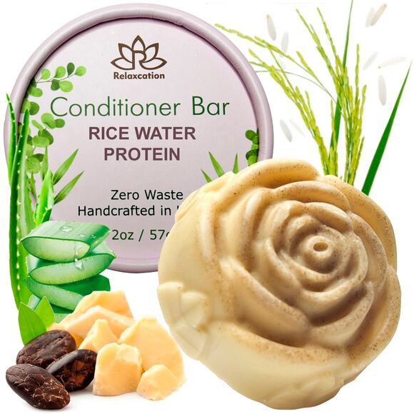 RICE WATER PROTEIN Conditioner Bar for Hair Growth and Strengthening - Picture 1 of 6